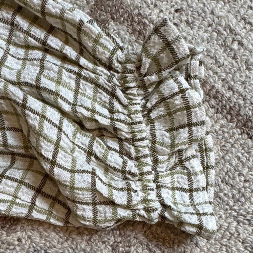 Pilcro Beige and Green Plaid Blouse - Picture 5 of 7